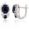 Sidabriniai auskarai - 16 mm. - 5.4 g. - Cirkonai , Safyras (4,9Ct)