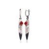 Sidabriniai auskarai anglišku užsegimu, Metalas: Sidabras, Praba: 925°, Akmuo: Koralas (Imitacija) - 8.9 g. - 63 mm.