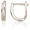 Sidabriniai auskarai anglišku užsegimu, Metalas: Sidabras, Praba: 925°, Akmuo: Cirkonai - 2.4 g. - 14 mm.