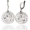 Sidabriniai auskarai anglišku užsegimu, Metalas: Sidabras, Praba: 925°, Akmuo: Kristalai - 6.5 g. - 40 mm.