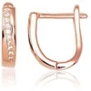 Sidabriniai auskarai anglišku užsegimu, Metalas: Sidabras, Praba: 925°, Akmuo: Cirkonai - 14 mm. - 2.6 g.
