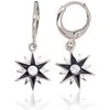 Sidabriniai auskarai anglišku užsegimu, Metalas: Sidabras, Praba: 925°, Akmuo: Cirkonai , Juvelyrinė emalė - 29 mm. - 2.8 g.