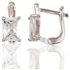 Sidabriniai auskarai anglišku užsegimu, Metalas: Sidabras, Praba: 925°, Akmuo: Cirkonai - 2.1 g. - 13 mm.