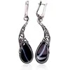 Sidabriniai auskarai anglišku užsegimu, Metalas: Sidabras, Praba: 925°, Akmuo: Agatas - 10.3 g. - 56 mm.