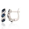 Sidabriniai auskarai ant cilindrinės spynos - 3.6 g. - 16 mm. - Safyras (1,06Ct)