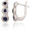 Sidabriniai auskarai ant cilindrinės spynos - 18 mm. - 5.2 g. - Safyras (1,24Ct)