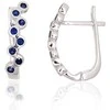 Sidabriniai auskarai ant cilindrinės spynos - 2.9 g. - 20 mm. - Safyras (0,8Ct)