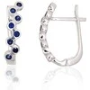Sidabriniai auskarai ant cilindrinės spynos - 2.9 g. - 20 mm. - Safyras (0,8Ct)