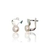 Sidabriniai auskarai anglišku užsegimu, Metalas: Sidabras, Praba: 925°, Akmuo: Perlai - 3.2 g. - 14 mm.