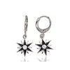Sidabriniai auskarai anglišku užsegimu, Metalas: Sidabras, Praba: 925°, Akmuo: Cirkonai , Juvelyrinė emalė - 29 mm. - 2.8 g.