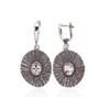 Sidabriniai auskarai anglišku užsegimu, Metalas: Sidabras, Praba: 925°, Akmuo: Cirkonai - 10.6 g. - 44 mm.