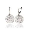 Sidabriniai auskarai anglišku užsegimu, Metalas: Sidabras, Praba: 925°, Akmuo: Kristalai - 40 mm. - 6.6 g.