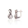 Sidabriniai auskarai anglišku užsegimu, Metalas: Sidabras, Praba: 925°, Akmuo: Cirkonai - 4.2 g. - 16 mm.