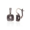 Sidabriniai auskarai anglišku užsegimu, Metalas: Sidabras, Praba: 925°, Akmuo: Cirkonai - 3.3 g. - 21 mm.