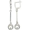 Sidabriniai auskarai anglišku užsegimu, Metalas: Sidabras, Praba: 925°, Akmuo: Cirkonai - 3.5 g. - 47 mm.