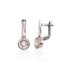 Sidabriniai auskarai anglišku užsegimu, Metalas: Sidabras, Praba: 925°, Akmuo: Cirkonai - 18 mm. - 2.8 g.