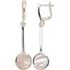 Sidabriniai auskarai anglišku užsegimu, Metalas: Sidabras, Praba: 925°, Akmuo: Perlamutras - 6.2 g. - 50 mm.