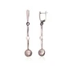 Sidabriniai auskarai anglišku užsegimu, Metalas: Sidabras, Praba: 925°, Akmuo: Perlai - 5.8 g. - 63 mm.