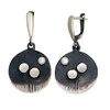 Sidabriniai auskarai anglišku užsegimu, Metalas: Sidabras, Praba: 925°, Akmuo: Perlai - 8.2 g. - 41 mm.