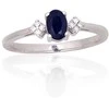Sidabrinis žiedas - 16 - 1.8 g. - Cirkonai , Safyras (0,58Ct)
