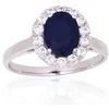 Sidabrinis žiedas - 16.5 - 2.8 g. - Cirkonai , Safyras (1,48Ct)