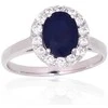 Sidabrinis žiedas - 16.5 - 2.8 g. - Cirkonai , Safyras (1,48Ct)