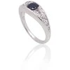Sidabrinis žiedas - 17 - 3.1 g. - Cirkonai , Safyras (0,69Ct)