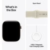 Išmanusis laikrodis Apple Watch Series 12 GPS 46 mm šviesaus aukso aliuminio korpusas su smėlio spalvos sportine apyranke – M/L – MJEP4ET/A