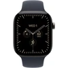 Apple Watch Series 12 GPS + Cellular 42mm Natural Titanium Case with Navy Blue Sport Band - S/M - MJGF4ET/A