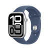Išmanusis laikrodis Apple Watch Series 10 GPS + Cellular 42mm Sidabrinis aliuminio dėklas su Denim Sport Band - S/M