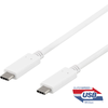 Deltaco USBC-1407M 1m 10Gbps 5A 100W Baltas (Baltas) USB-C Laidas