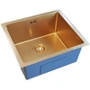 Nerūdijančio plieno plautuvė D4843HG GOLD su sifonu