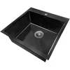Nerūdijančio plieno plautuvė D5050H Juodas/SATIN su sifonu 1.0 mm