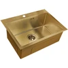 Nerūdijančio plieno plautuvė D6045HG GOLD su sifonu
