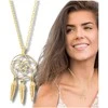 Auksinis kaklo papuošalas su sapnų gaudykle, plienas