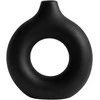Dekoratyvinė juoda PVC vaza, minimalistinė