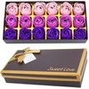 Dekoratyvinės muilo rožės, 18 vnt., violetinės, dovanų rinkinys