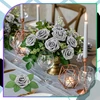 Dirbtinės sidabrinės putplasčio rožės, 25 vnt. N69