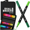 Bez Marki Dvipusiai Akriliniai Flomasteriai Dual Pen – 36 Spalvos