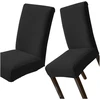 Elastingas kėdės užvalkalas, juodas, minimalistinis