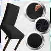 Elastingas kėdės užvalkalas, juodas, minimalistinis