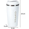 Ikonka LED kelioninis puodelis su kandikliu 500ml, baltas