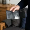 Juodas odinis RFID dėklas kortelėms ir automobilio registracijos liudijimui STEVENS D40040