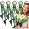 Kreminės muilo rožės, 10 vnt., 28 cm puokštė