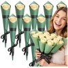 Kreminės muilo rožės, 10 vnt., 28 cm puokštė