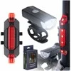 LED dviračio žibintų rinkinys RALLEX, priekinis ir galinis, USB įkrovimas