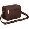 Maža moteriška „Peterson“ crossbody rankinė per petį, ruda, iš ekologiškos odos