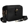 Maža moteriška „Peterson“ crossbody rankinė per petį, juoda, iš ekologiškos odos