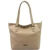 Moteriška didelė natūralios odos rankinė MiaMore 01-058, tamsiai smėlio, shopper tipo