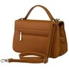 Moteriška karamelinės spalvos „David Jones“ crossbody rankinė su sidabro spalvos furnitūra